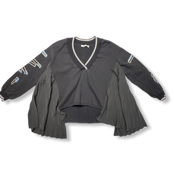 BEATRICE B. Italia Pleated Sides Sweatshirt SIZE XS Black Pullover Top ITALY - Picture 9 of 11